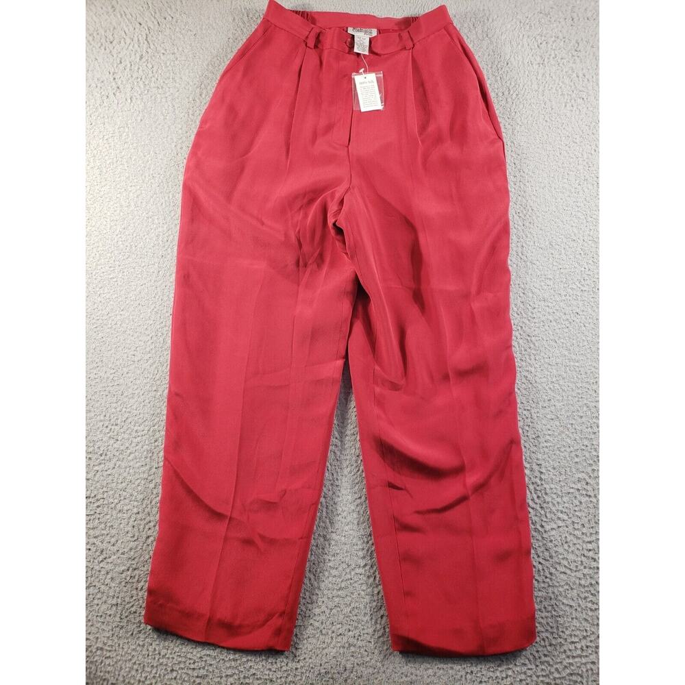 Style & Co Pants Women's Petite 10 10P Silk Red Professional Casual Soft 29x28